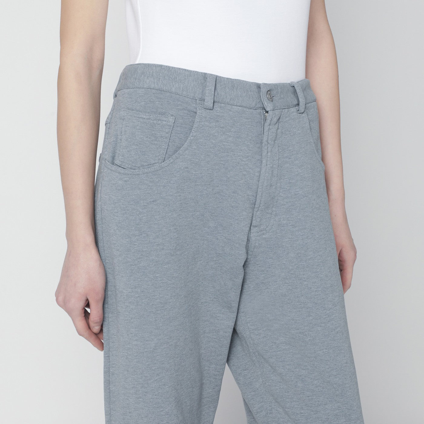 Pantalon gris chiné en coton