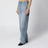 Jeans a gamba larga con cintura sfrangiata blu