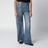 Zerrissene Wide-Leg-Jeans aus Denim in Mittelblau