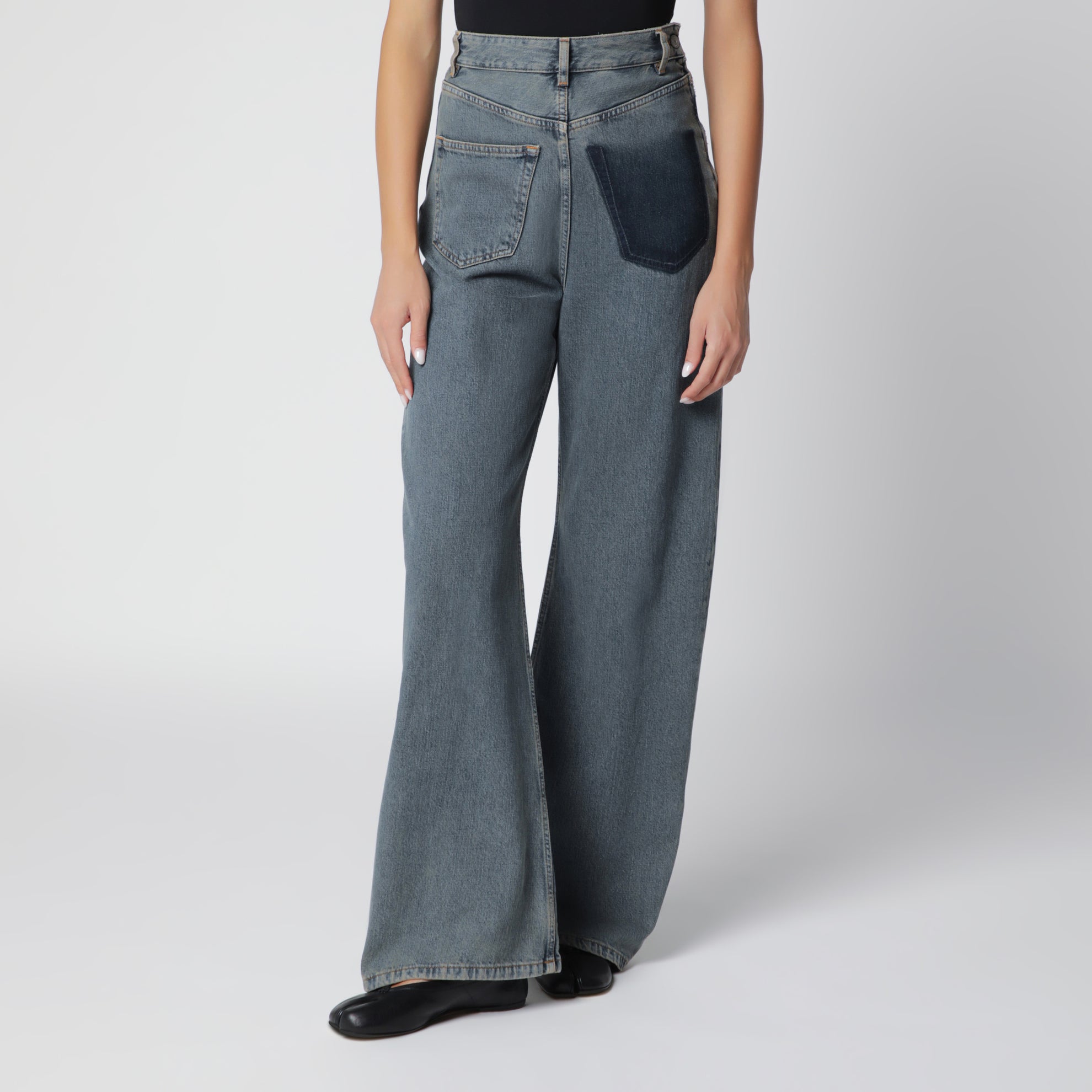 Jeans a gamba larga grigi