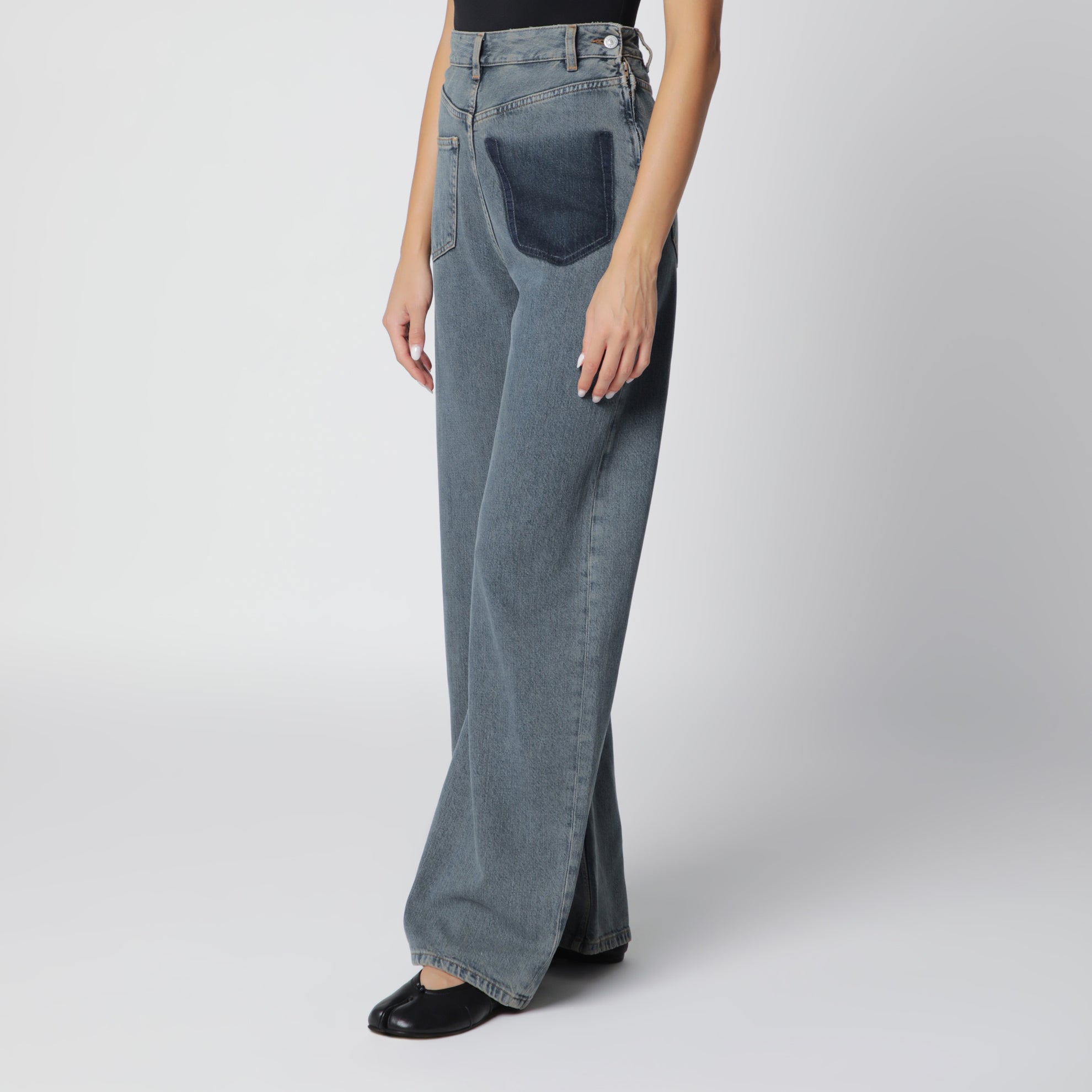 Jeans a gamba larga grigi