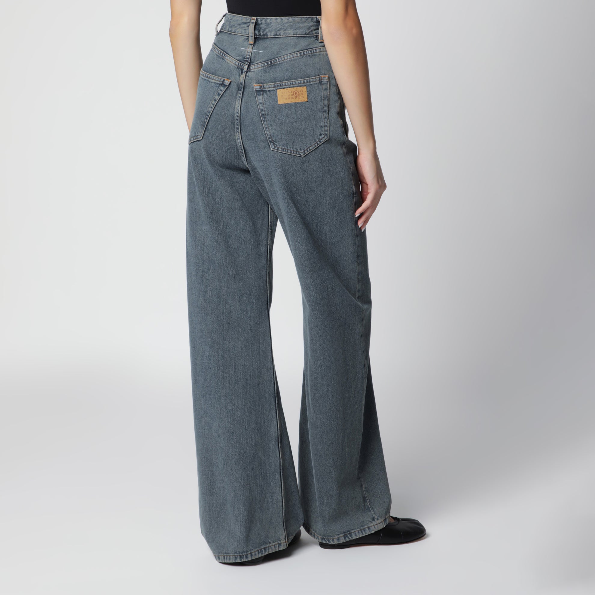 Jeans a gamba larga grigi