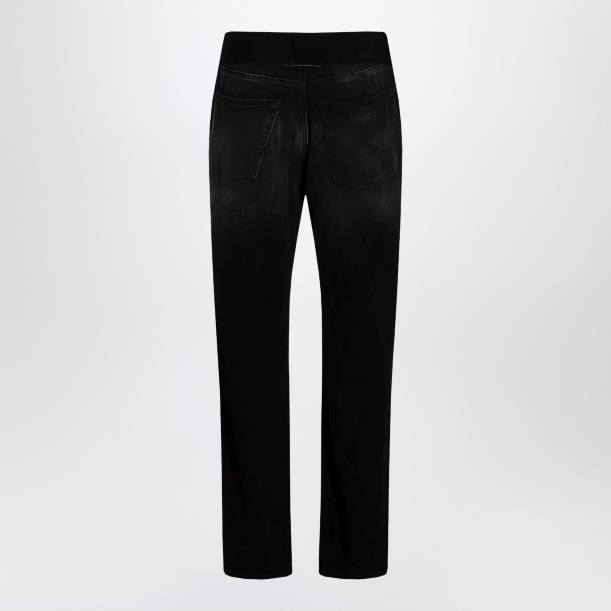 Jeans mit geradem Bein schwarz Used-Effekt