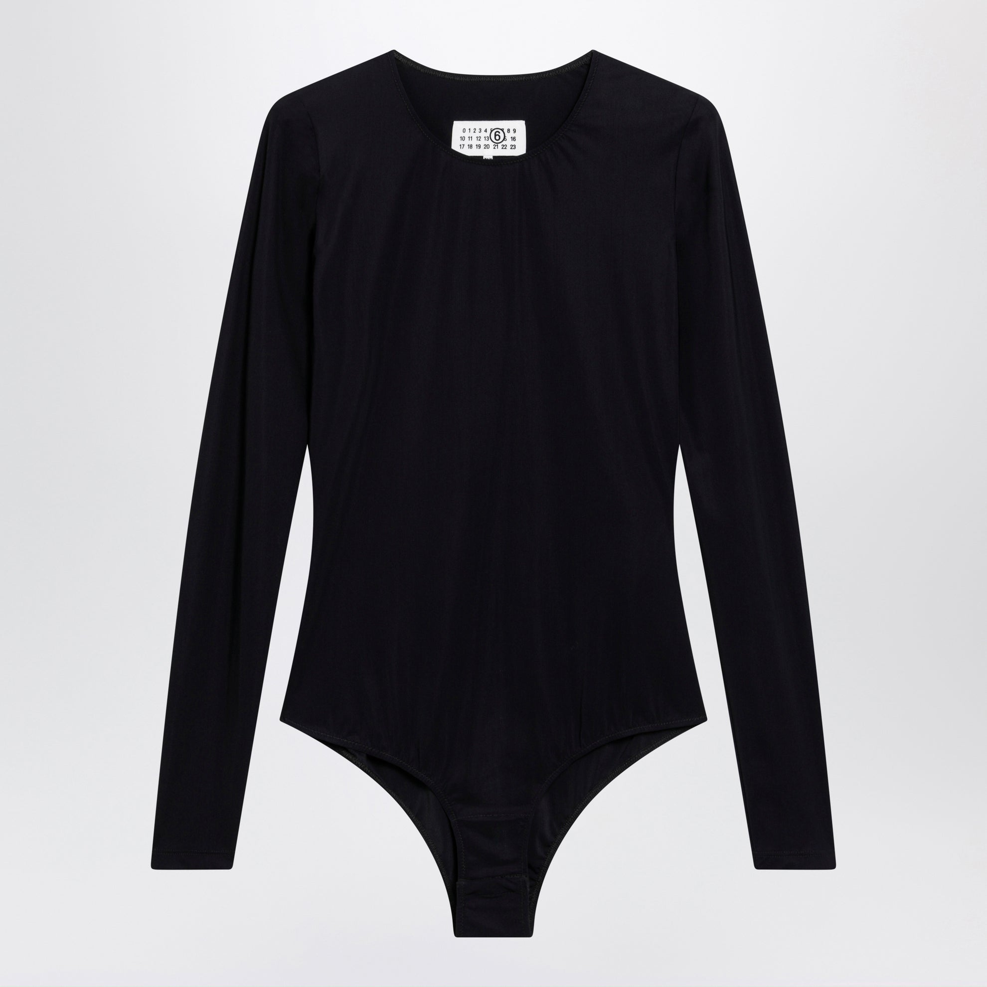 Schwarzer Body aus Lycra-Jersey