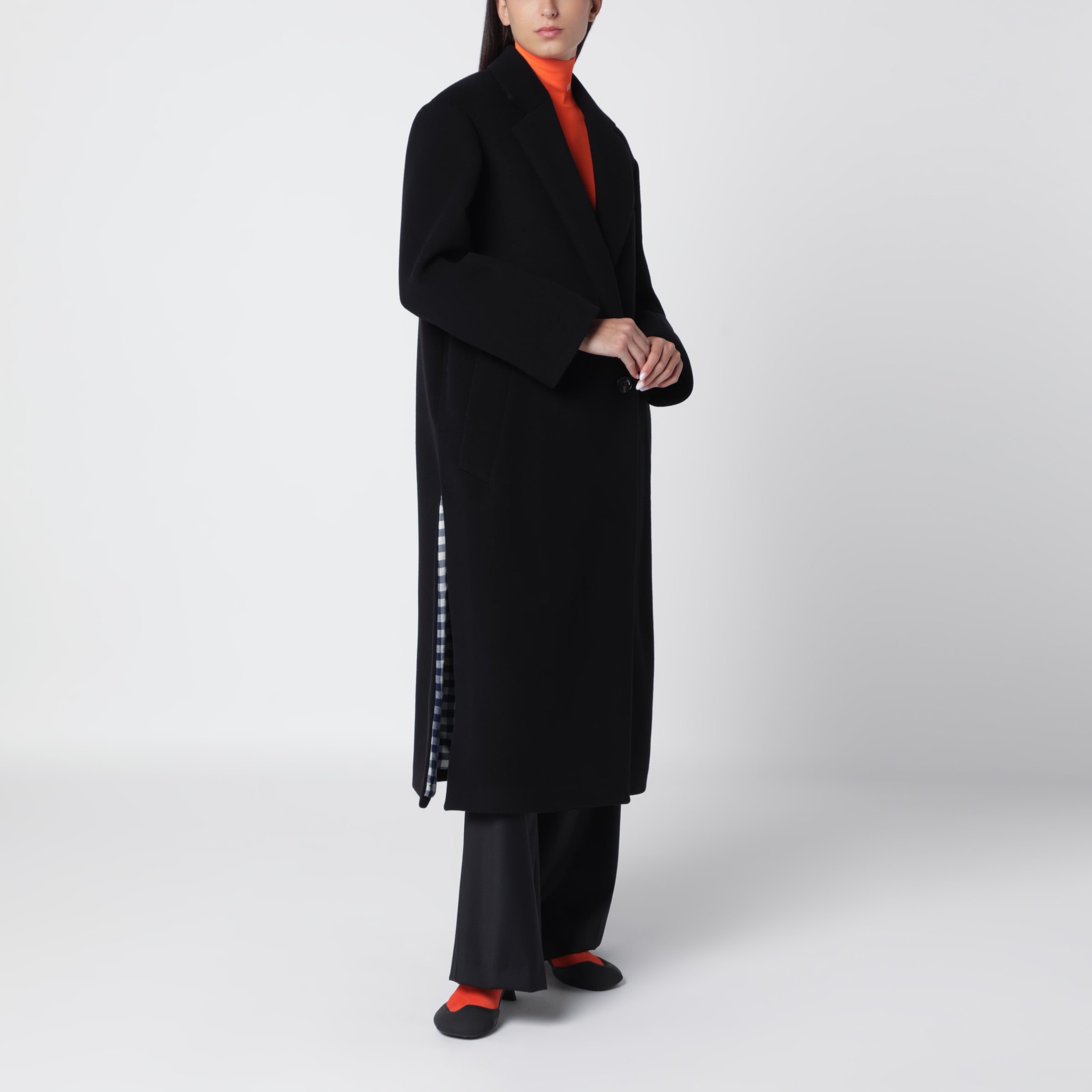 Loewe Black wool and cashmere coat | TheDoubleF