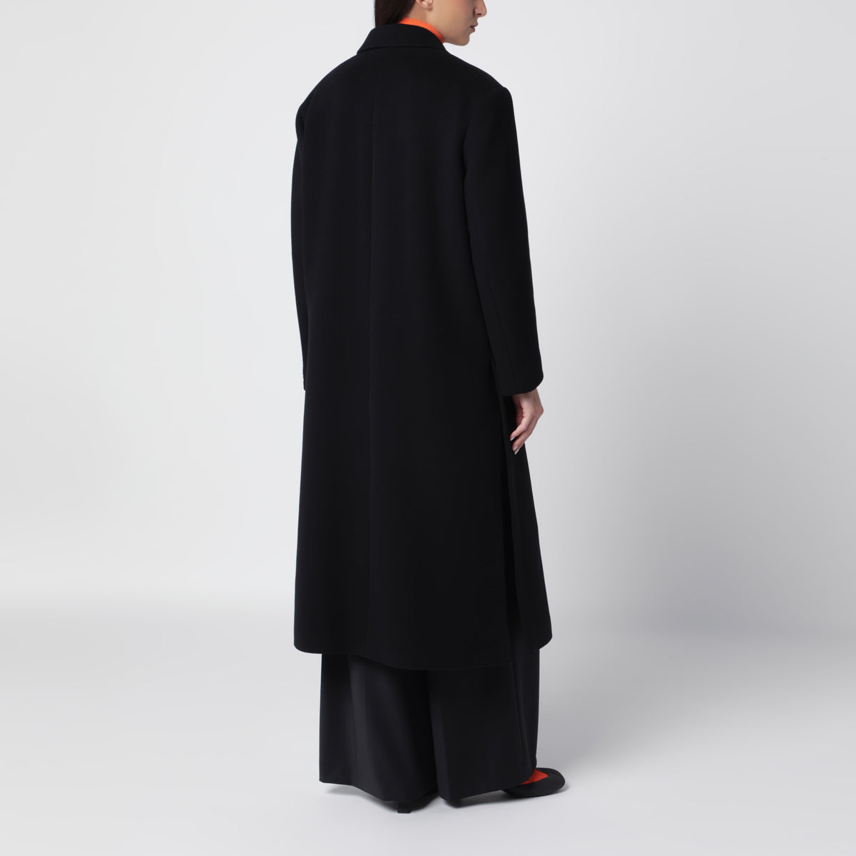 Black wool and cashmere coat