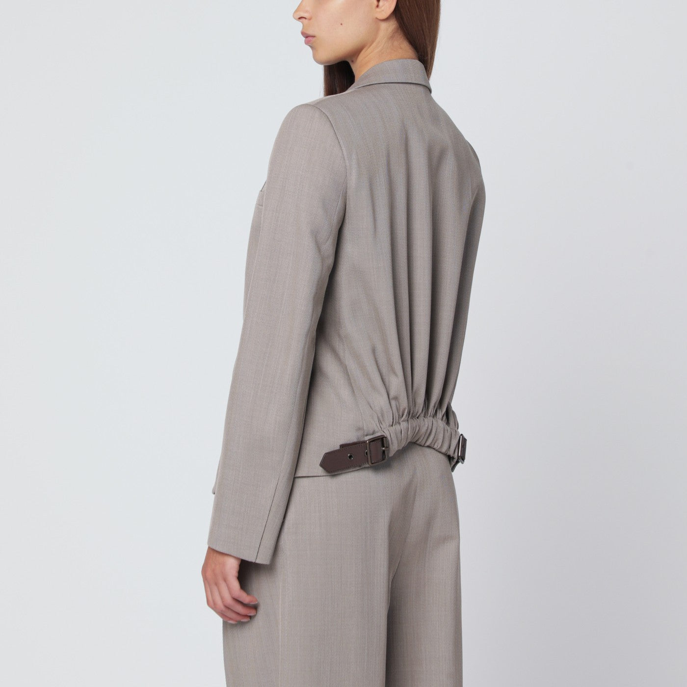 Veste en laine beige chiné