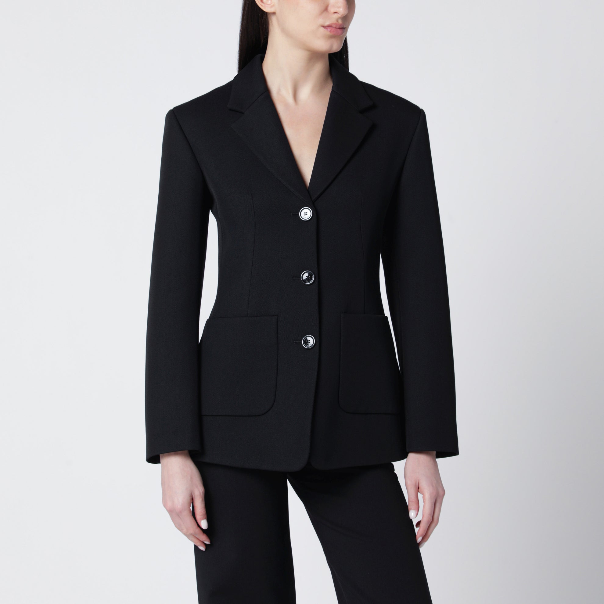 Black wool twill jacket