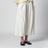 White cotton and silk cropped belted trousers