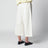 White cotton and silk cropped belted trousers