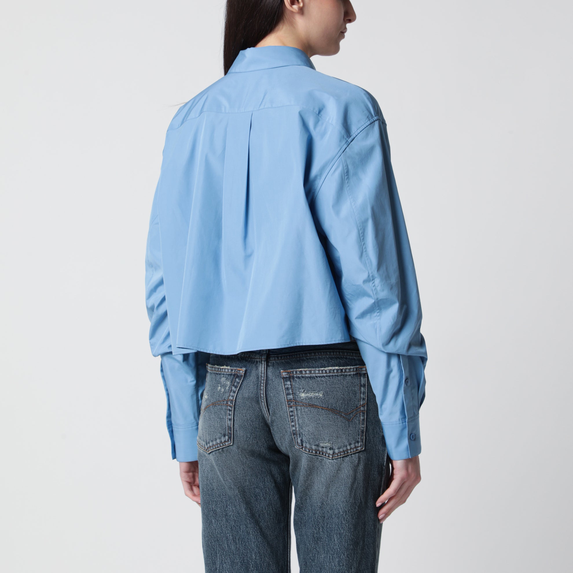 Blue cotton poplin shirt
