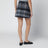 Mini gonna blu a quadri in misto mohair e lana