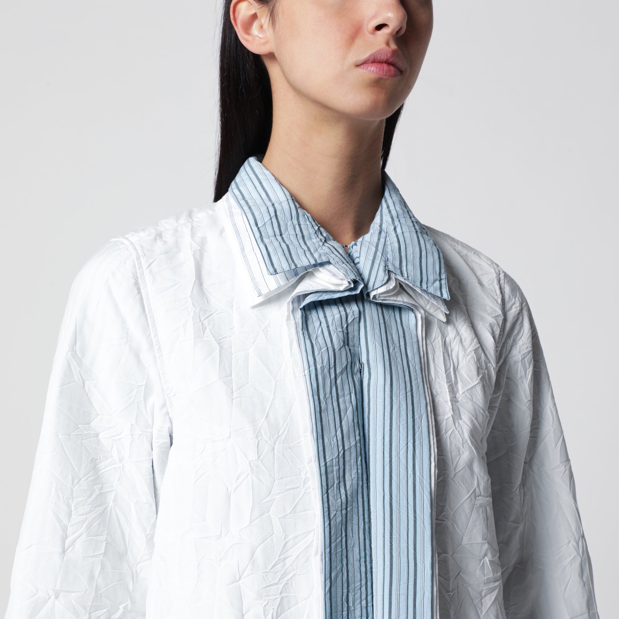 White technical cotton short dress