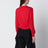 Maglia con drappeggio in lana merino rossa