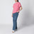 Pink asymmetric T-shirt in cotton blend