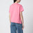 Pink asymmetric T-shirt in cotton blend