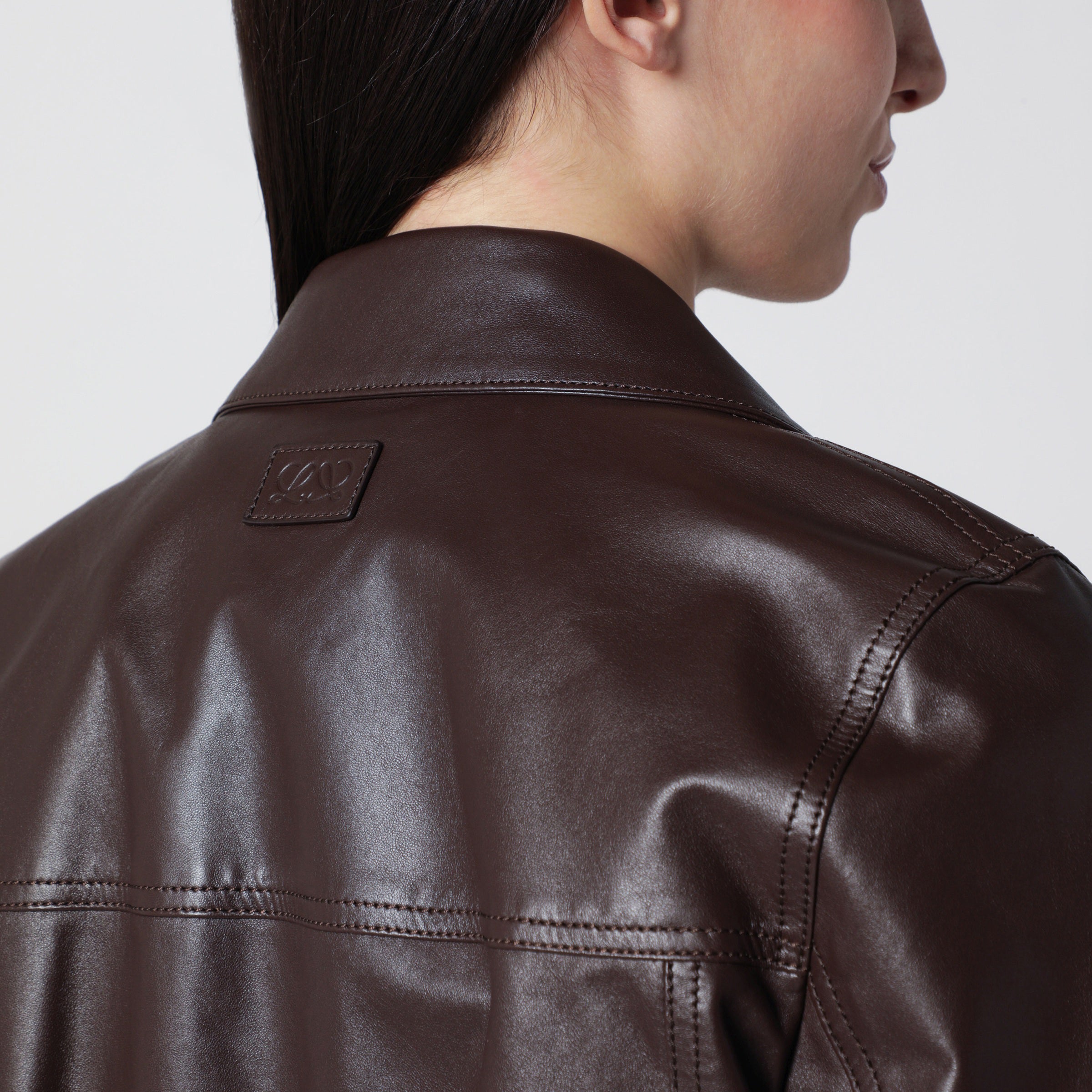 Loewe Brown lamb nappa leather jacket | TheDoubleF