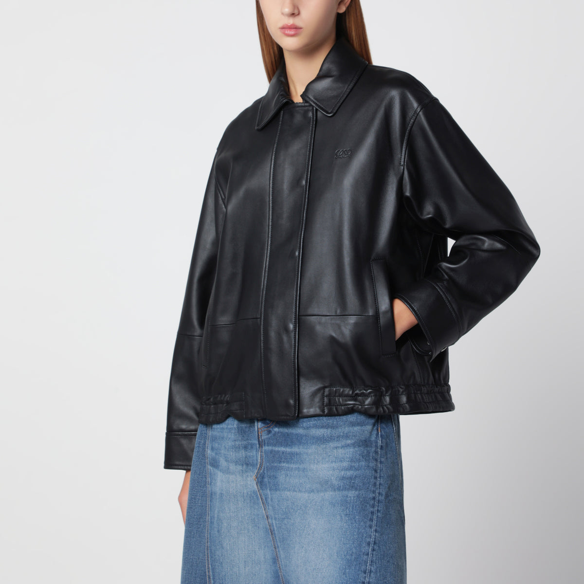Veste en agneau noir