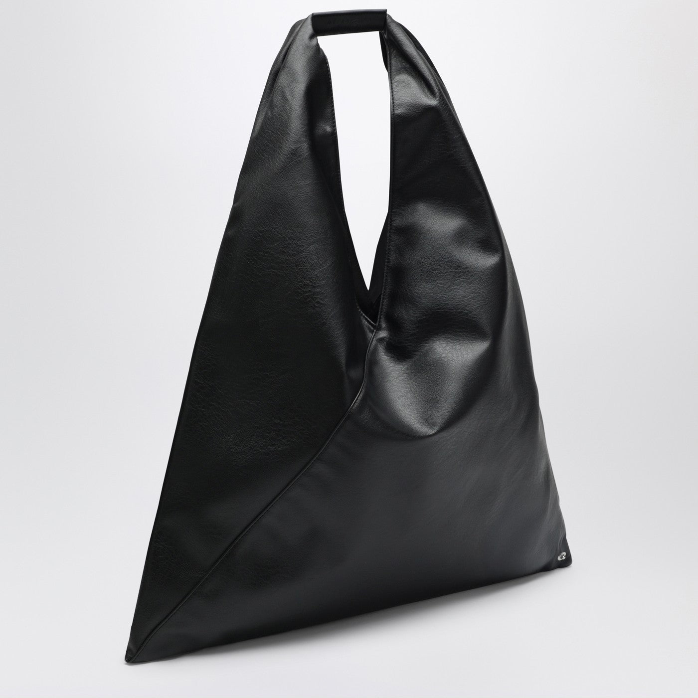 Japanese bag media nera in eco pelle
