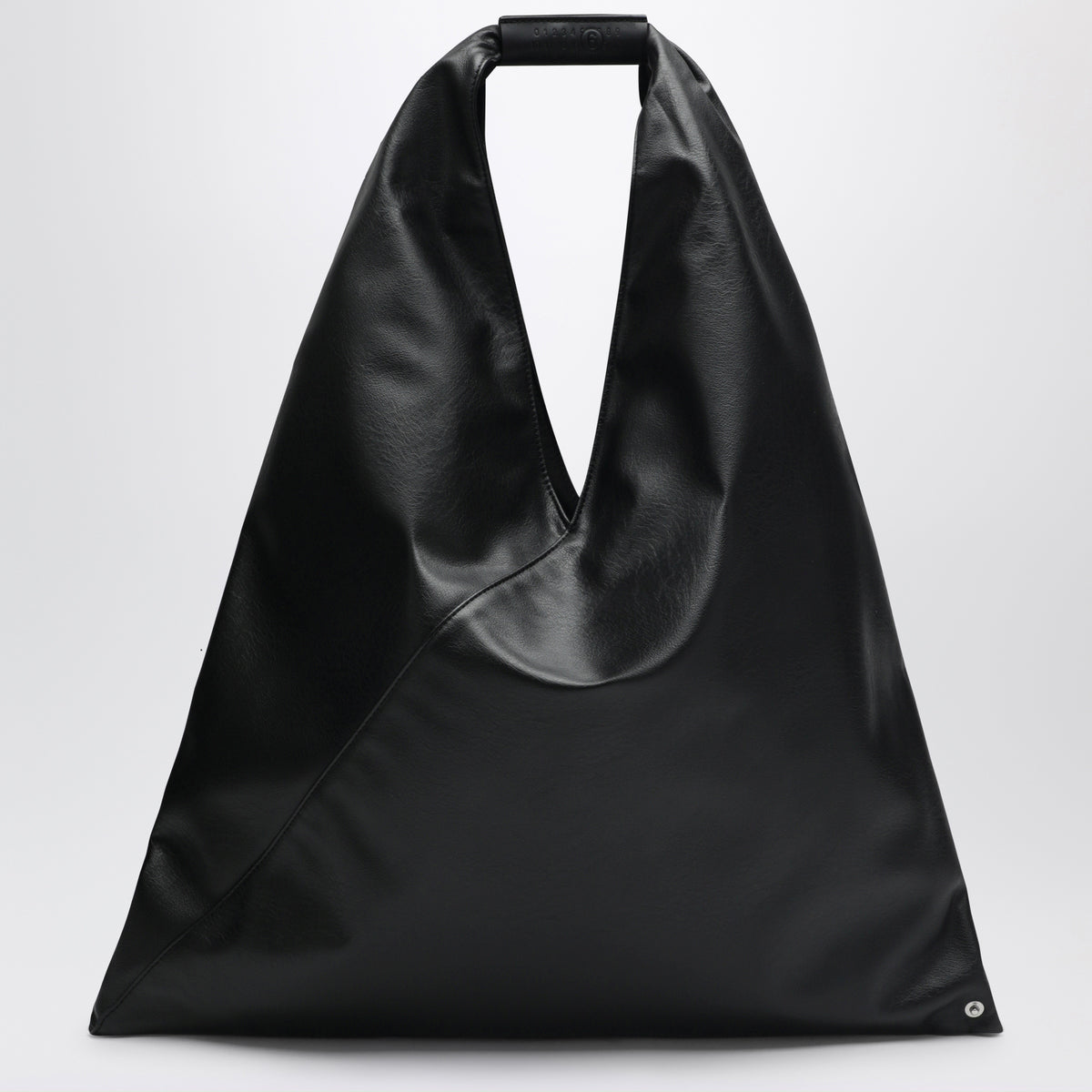 Japanese bag media nera in eco pelle