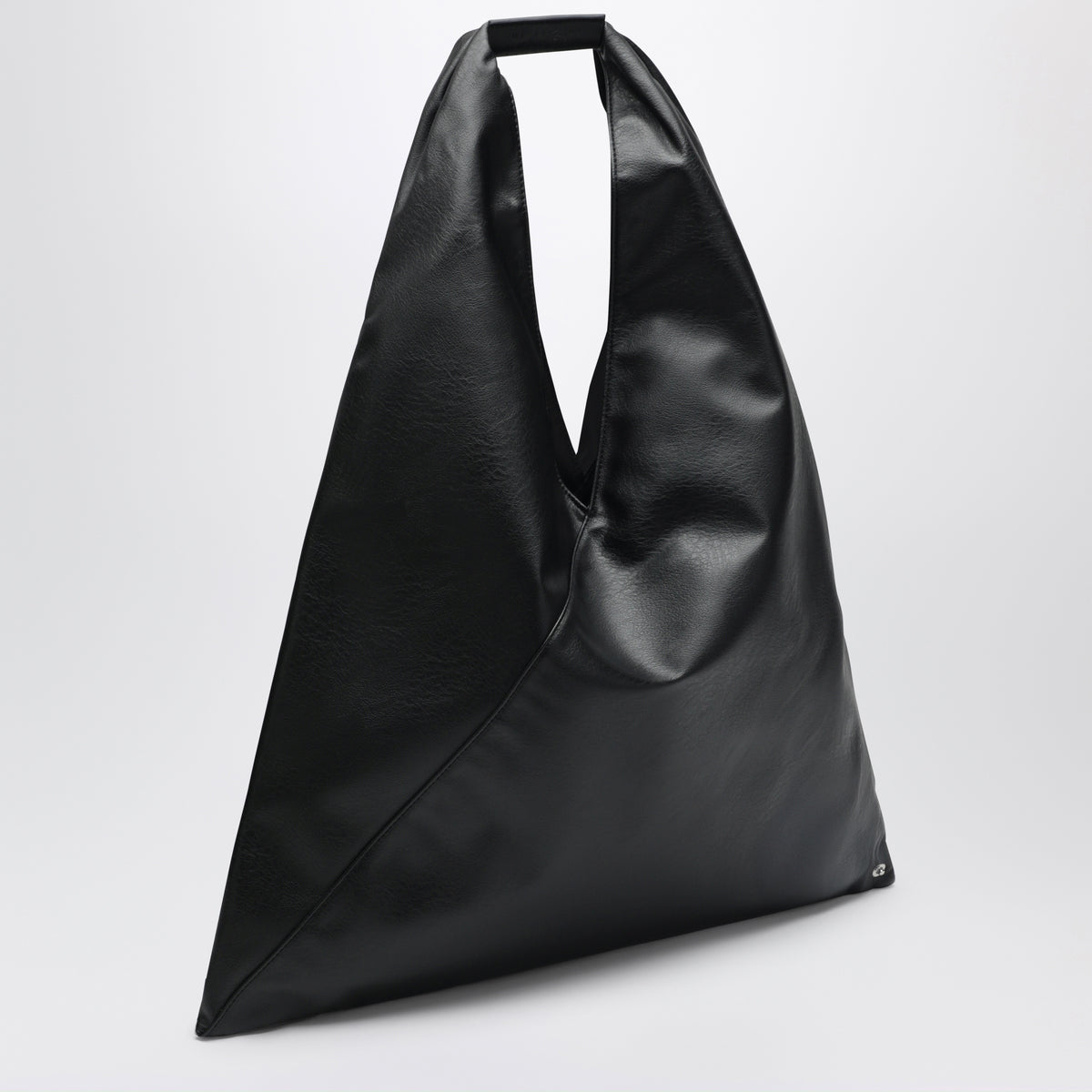 Japanese bag media nera in eco pelle