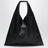 Japanese bag media nera in eco pelle