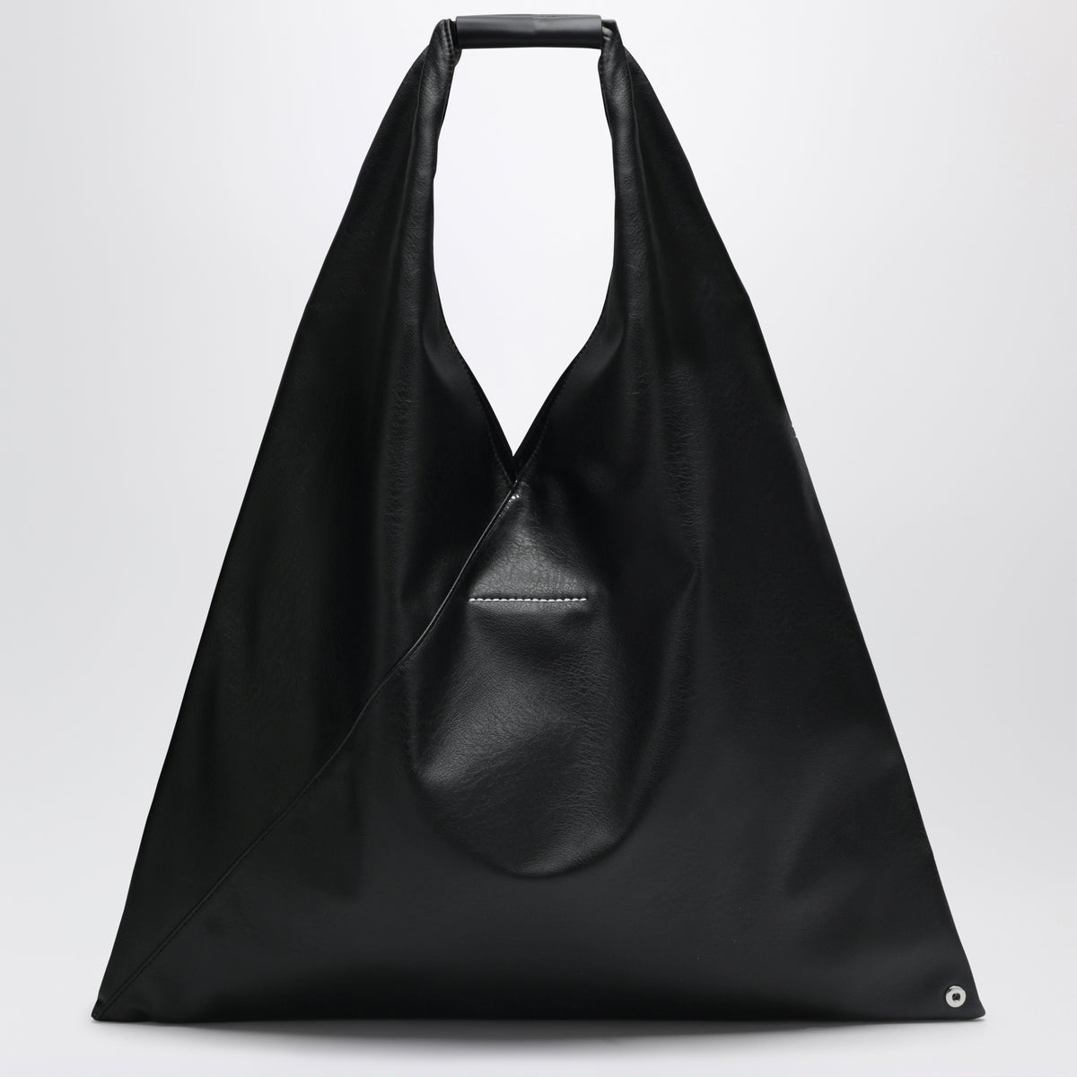 Japanese bag media nera in eco pelle