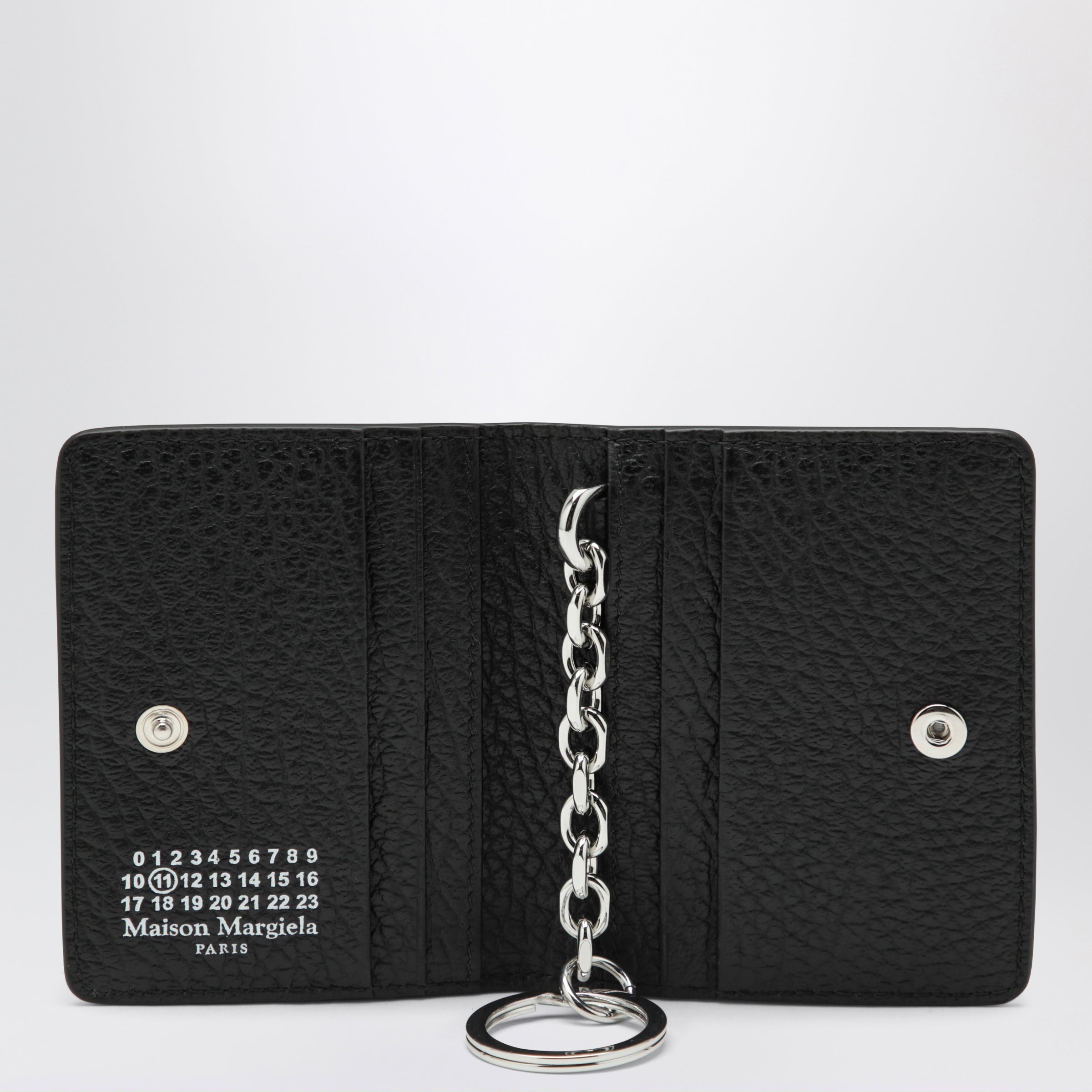 Maison Margiela Black wallet with key holder in grained leather