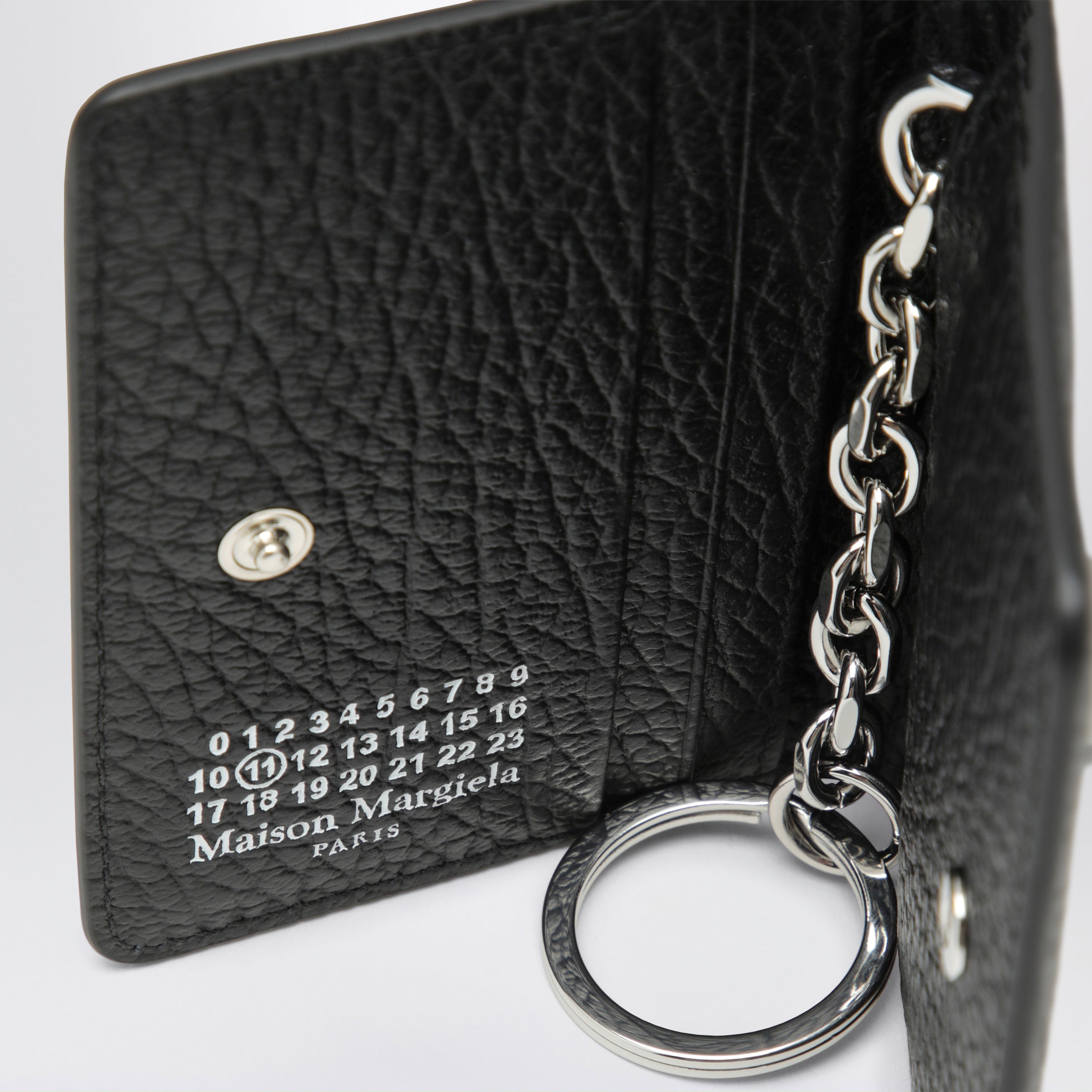 Maison Margiela Black wallet with key holder in grained leather
