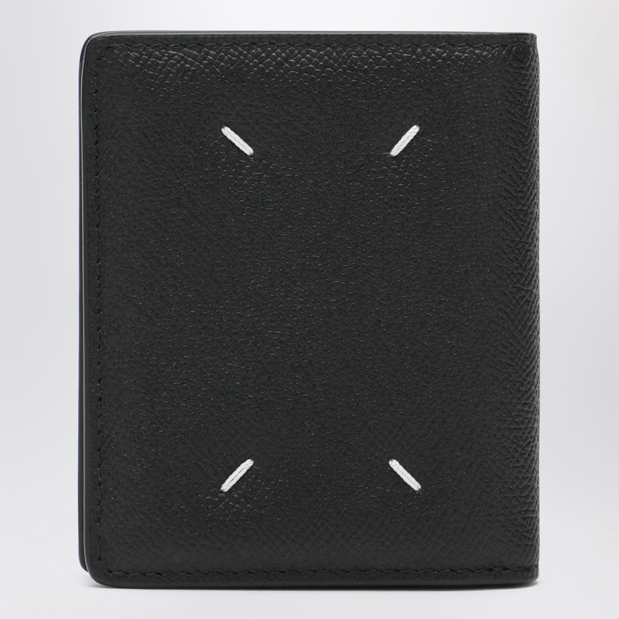 Black Four Stitches Small Wallet