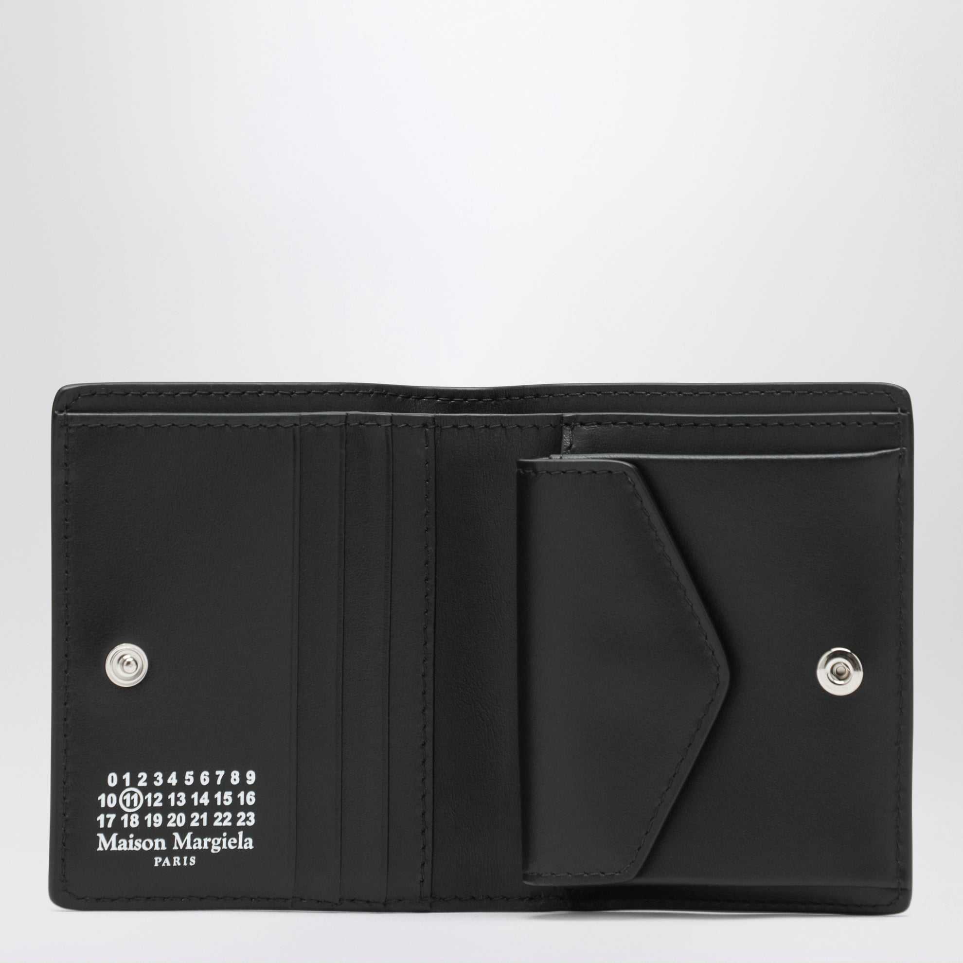 Black Four Stitches Small Wallet
