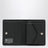 Portacarte compatto Four Stitches in pelle nero