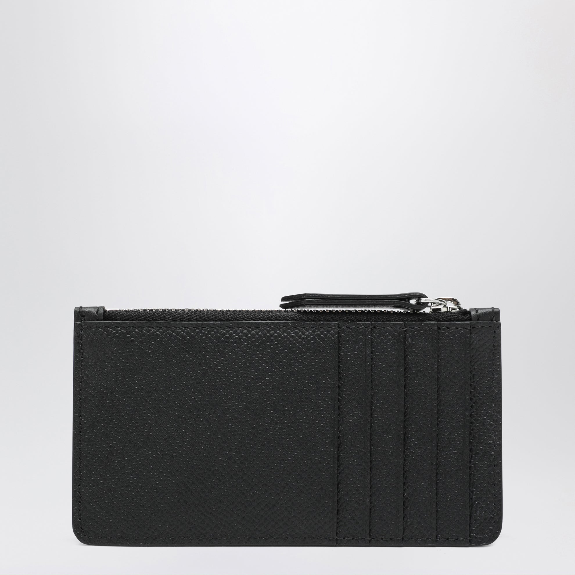 Black Four Stitches Zip Card Holder