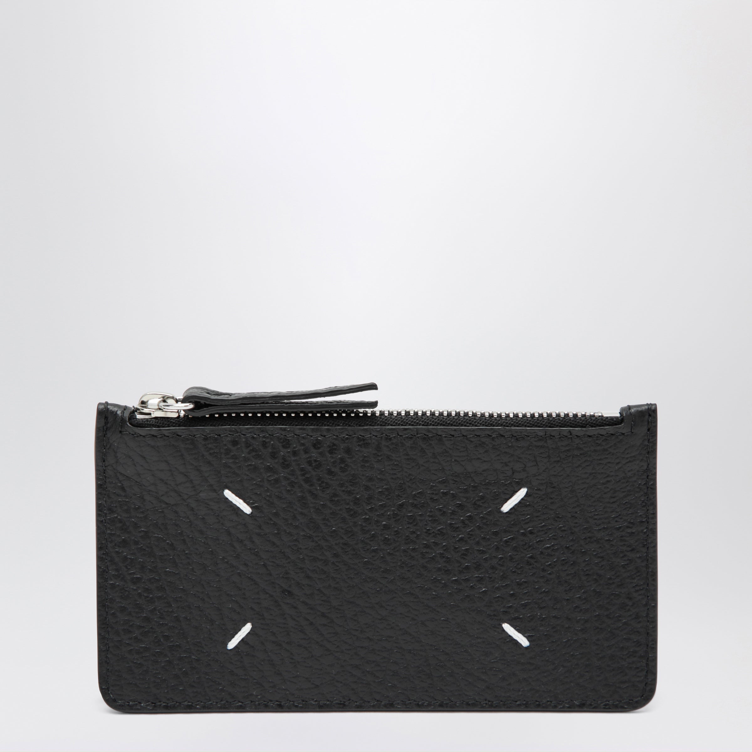 Maison Margiela Black Four Stitches Zip Cardholder | TheDoubleF