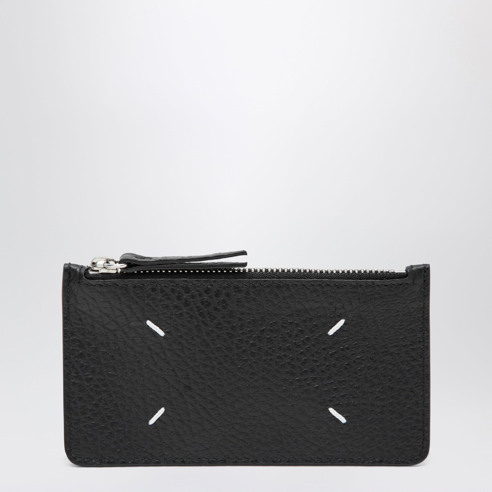 Black Four Stitches Zip Cardholder