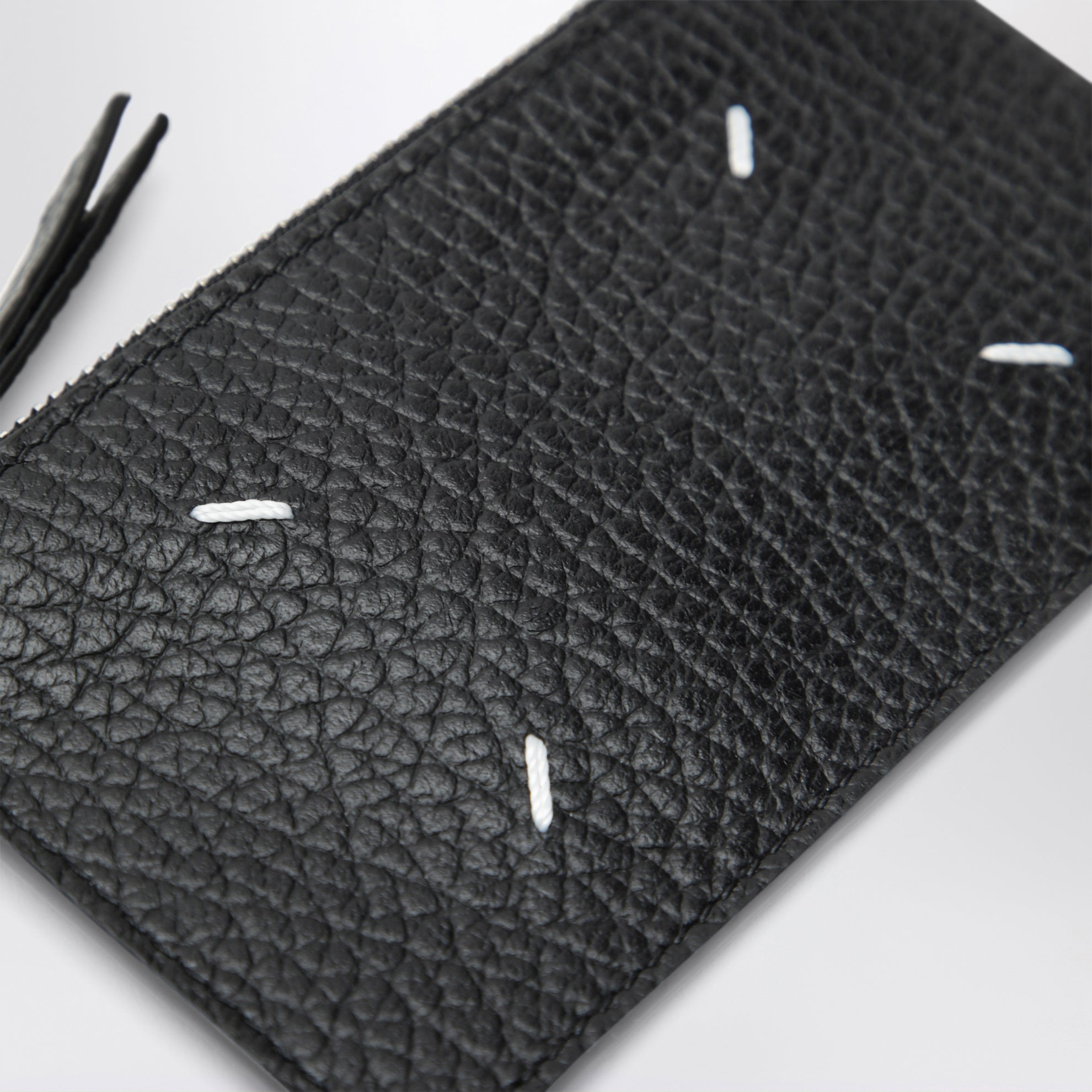 Black Four Stitches Zip Cardholder