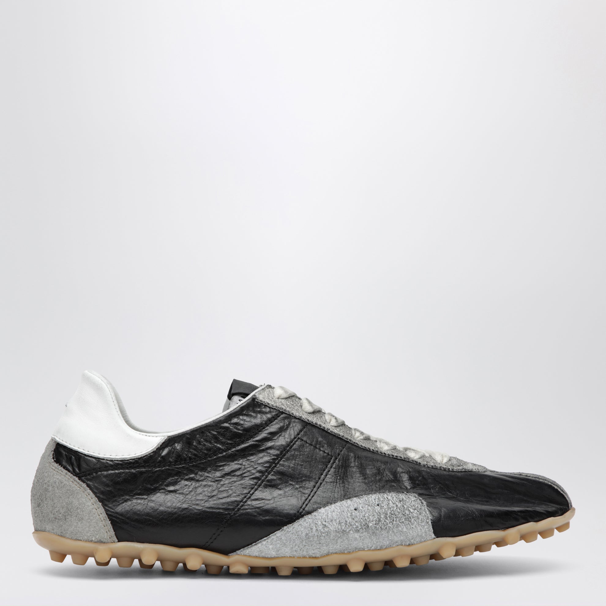 Sneakers Sprinters En Cuir Noir Et Daim Vintage