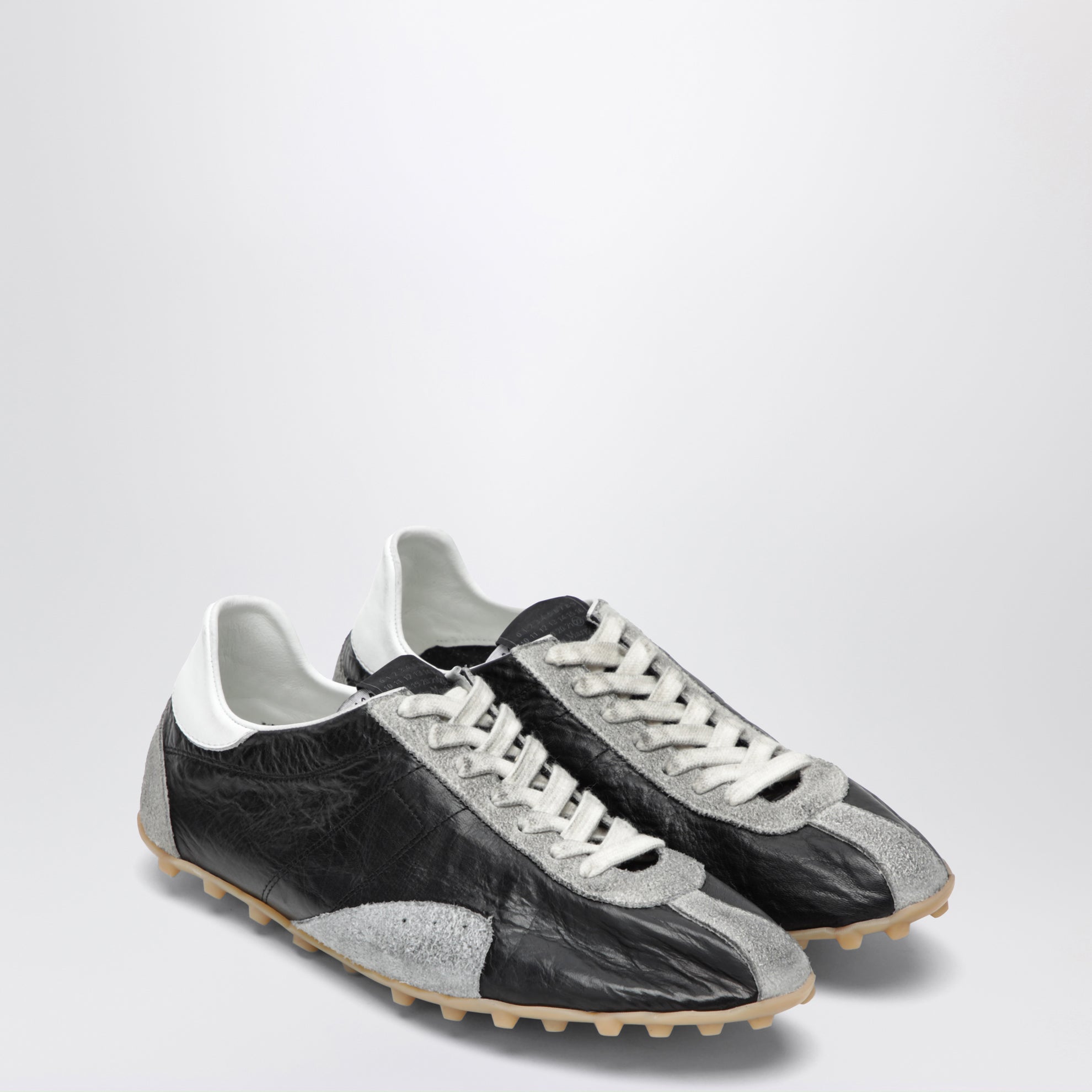 Sneakers Sprinters En Cuir Noir Et Daim Vintage