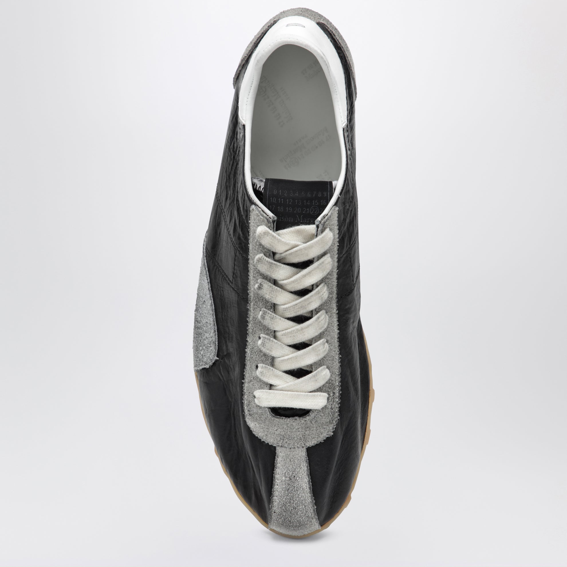 Sneakers Sprinters En Cuir Noir Et Daim Vintage