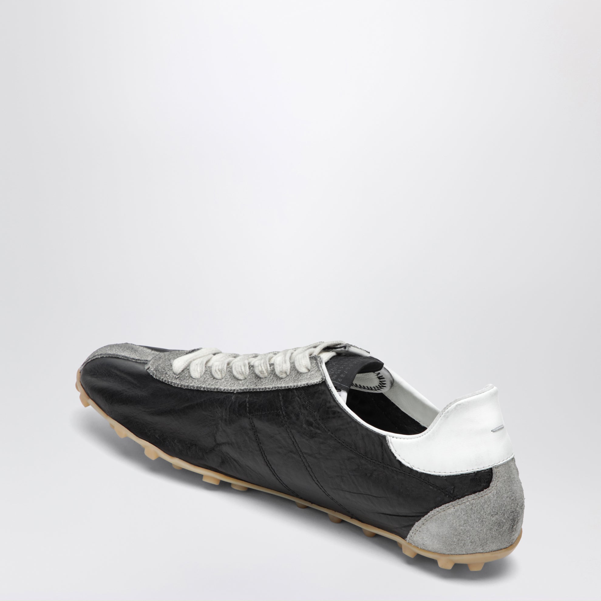 Sneakers Sprinters En Cuir Noir Et Daim Vintage