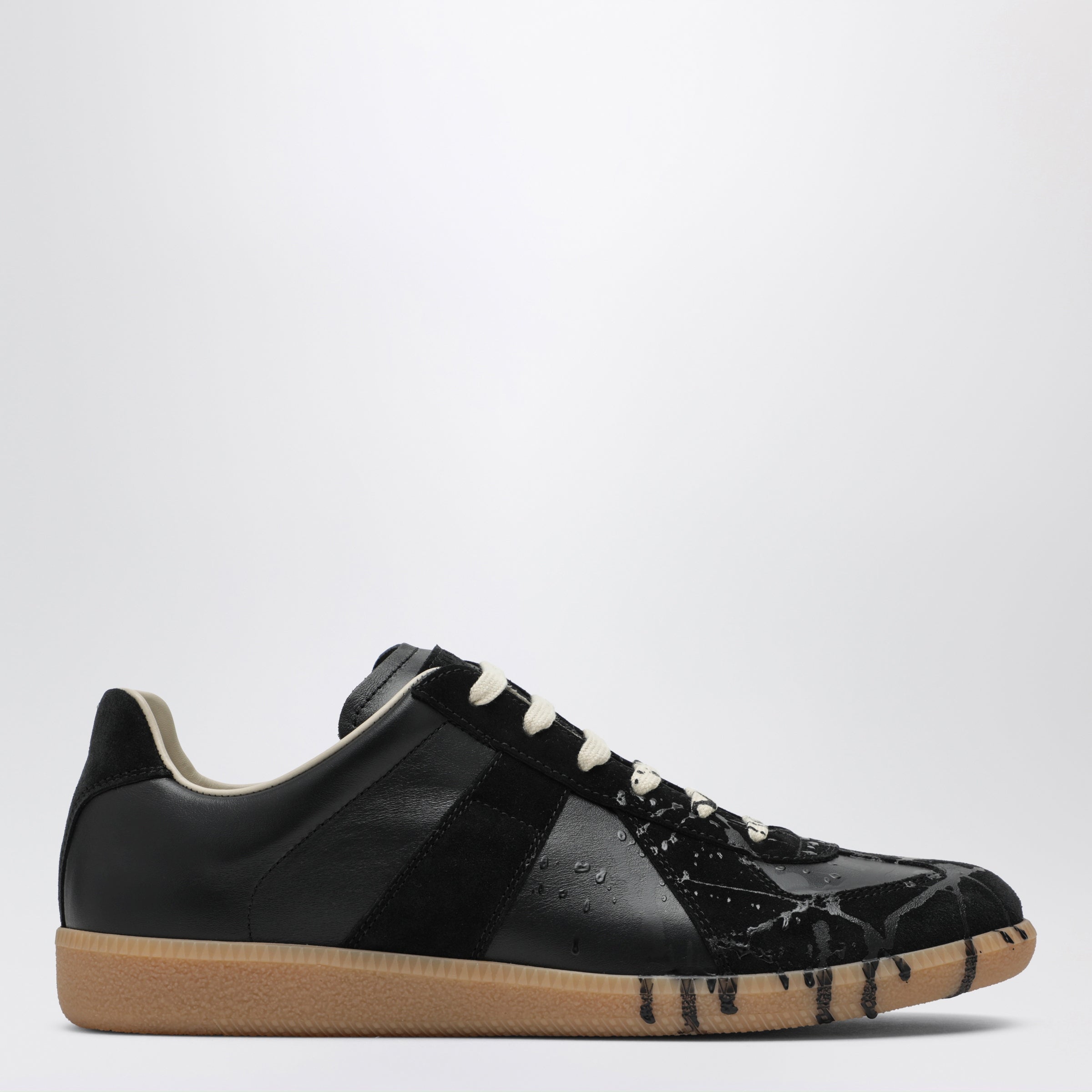 Maison Margiela Replica paint-splattered calfskin and suede