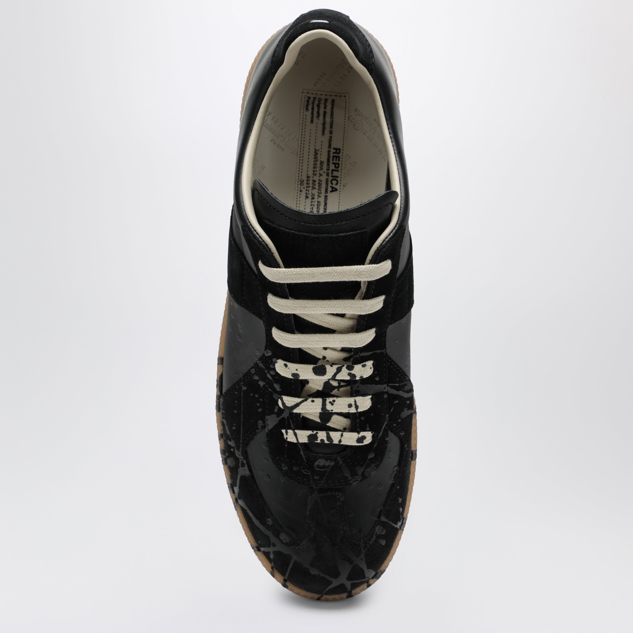 Maison Margiela Replica paint-splattered calfskin and suede