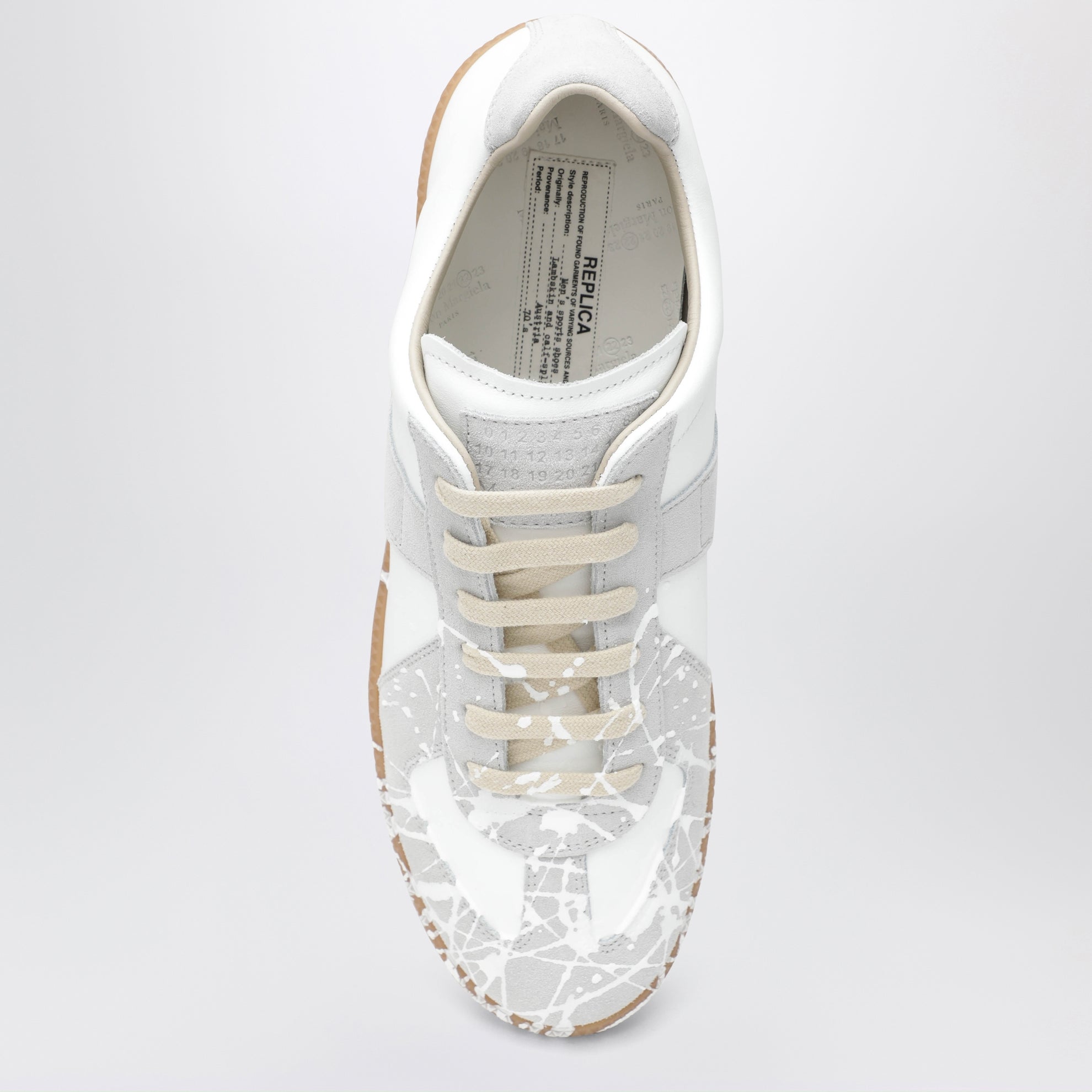 Replica sneakers in White leather and suede