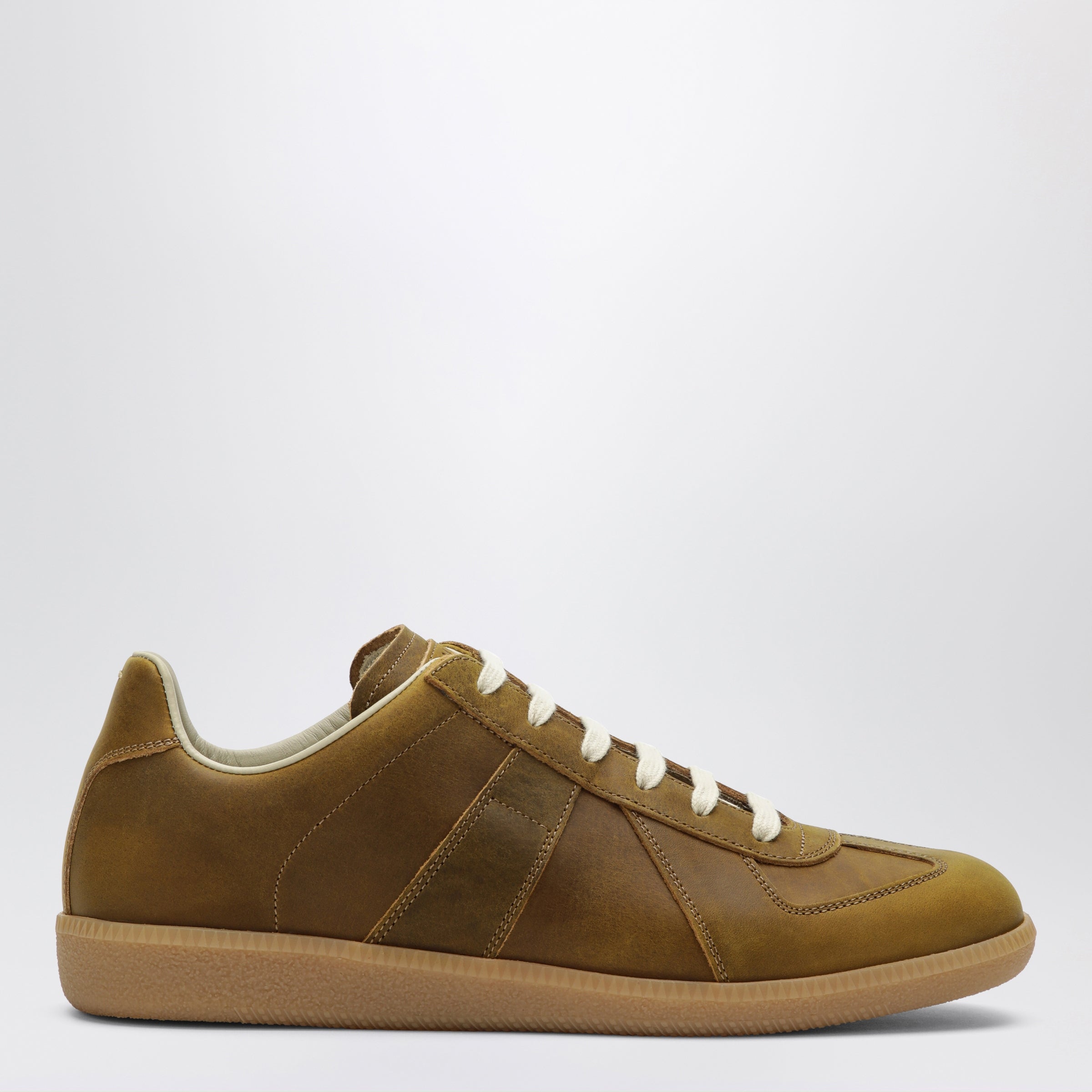 Maison Margiela Beige Replica leather sneakers | TheDoubleF