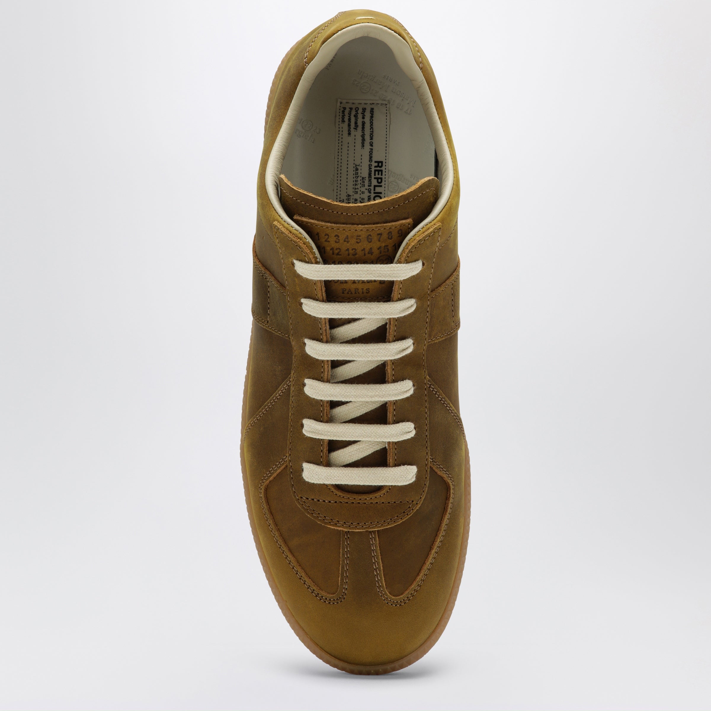 Maison Margiela Beige Replica leather sneakers | TheDoubleF