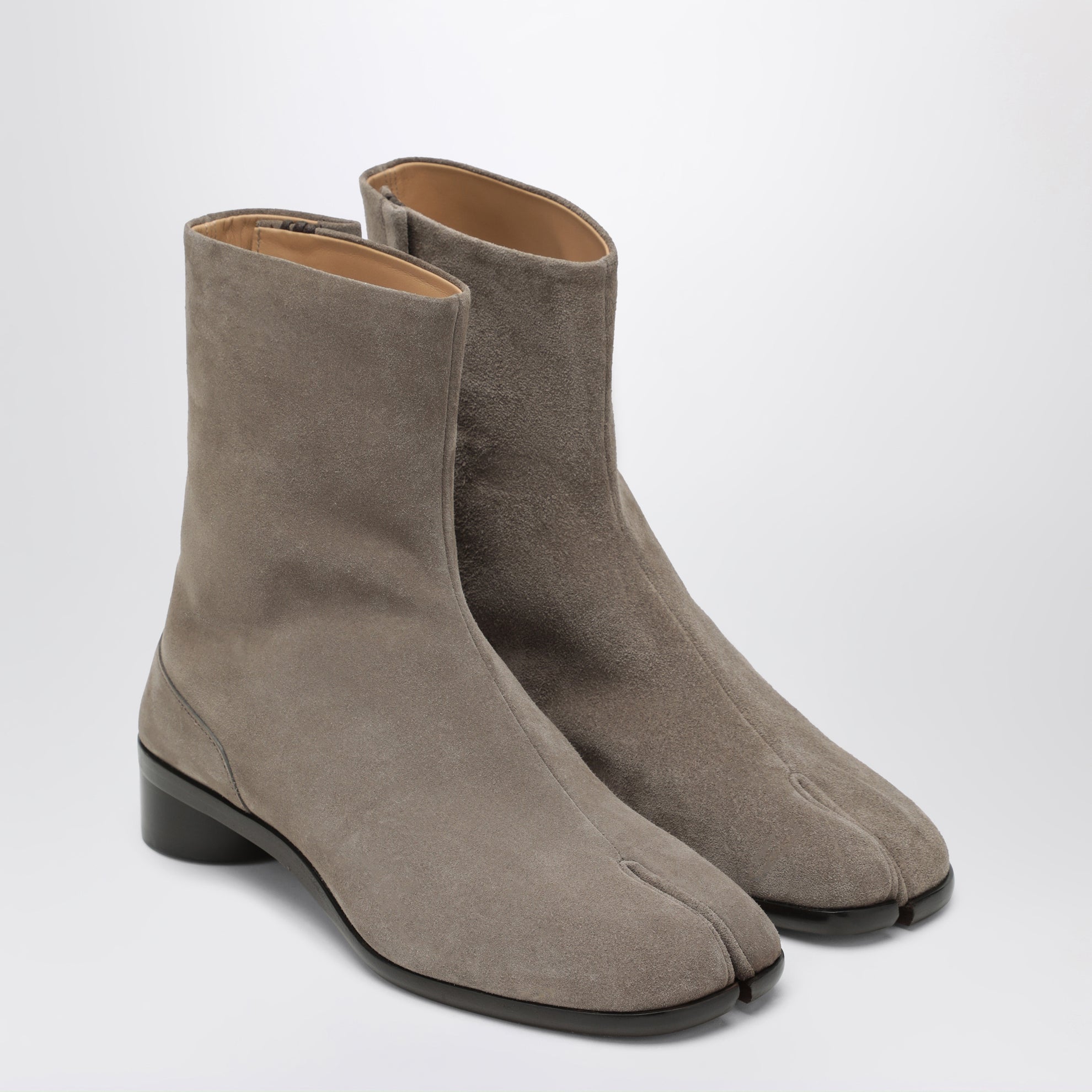 Brown suede Tabi ankle boots