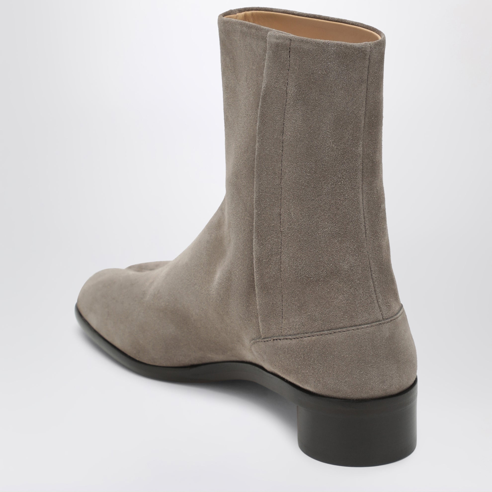 Brown suede Tabi ankle boots