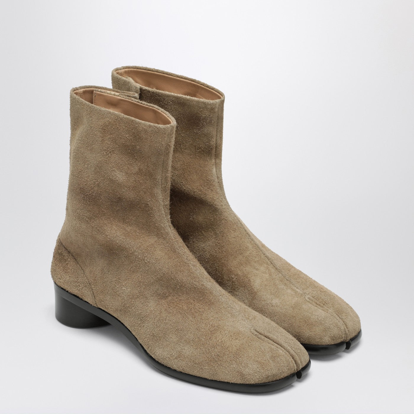Maison Margiela Beige suede Tabi ankle boots | TheDoubleF