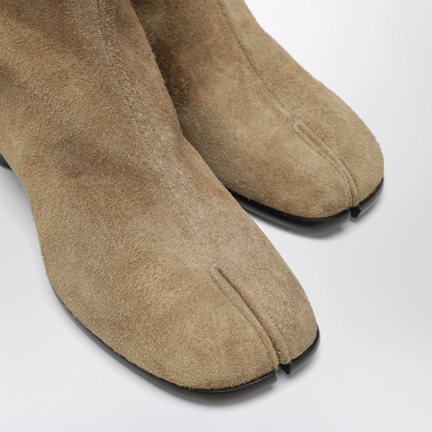 Maison Margiela Beige suede Tabi ankle boots | TheDoubleF