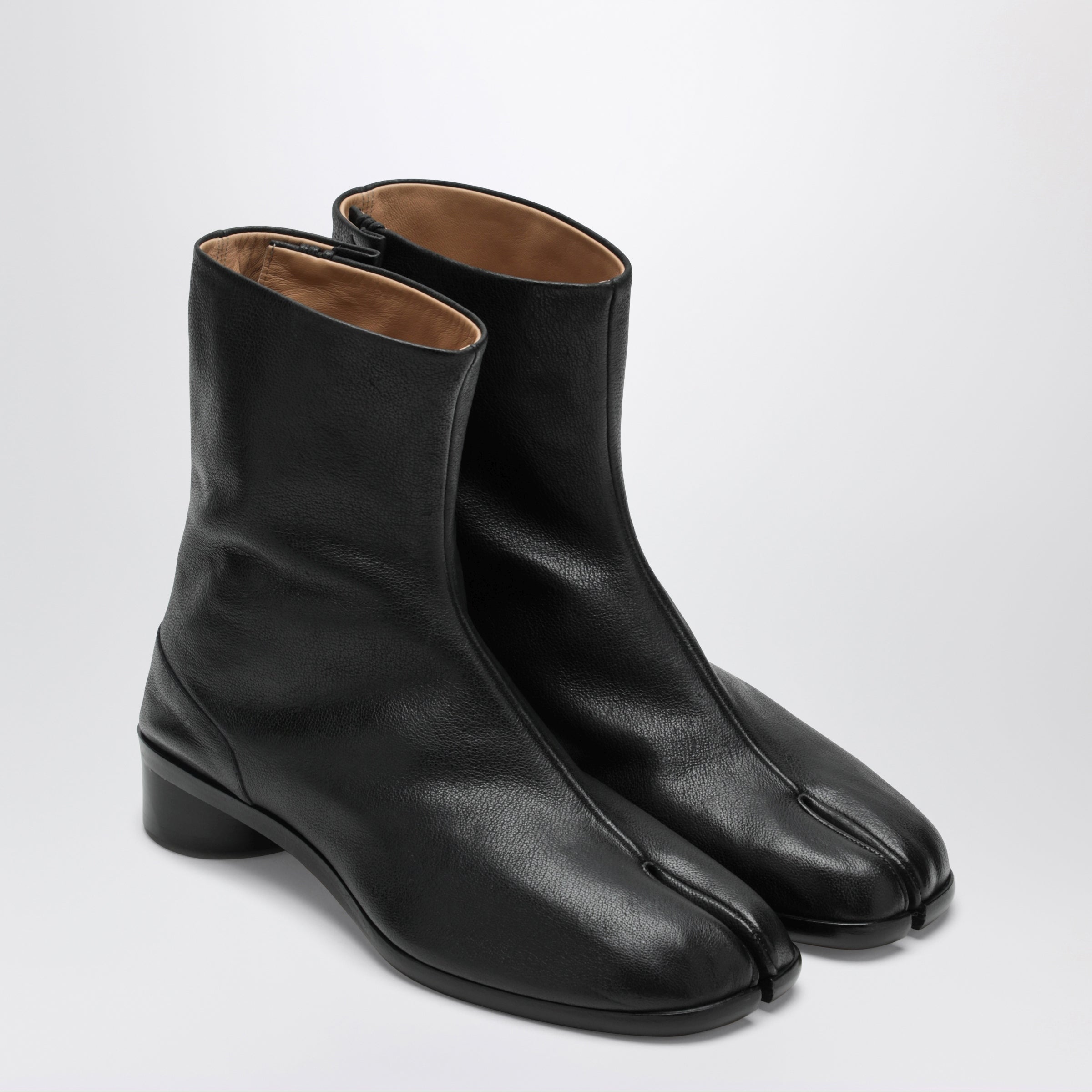 Maison Margiela Black Leather Tabi Ankle Boots | TheDoubleF